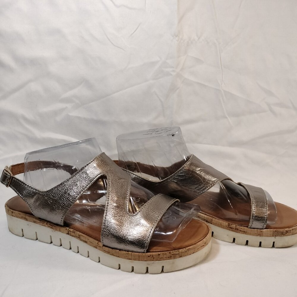 Miz Mooz Metalic Z-Strap Platform Sandals - Picture 2 of 7